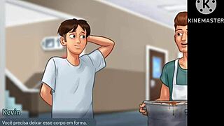 kevin talks low grades and cafeteria detention in portuguese summertime saga v21 scene
