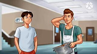 kevin talks low grades and cafeteria detention in portuguese summertime saga v21 scene