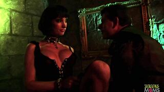 Devilish brunette and barber thrill blonde milf with sneaky anal threesome