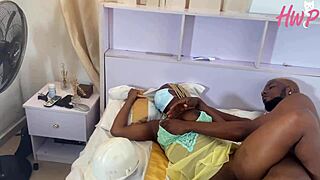 technician bends petite ebony housewife over for creampie doggy in 4k