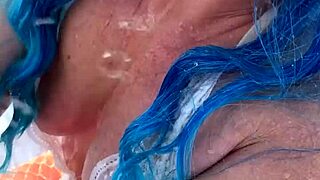 he sprays urine into her mouth outdoors in forest