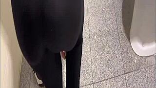 Curvy Latina's Heart-Racing Public Bathroom Strip And Flash Thrill