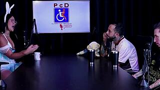 oh man tifany rocha's casting interview turns into wild bdsm group toy play on sheer red