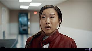 blonde blake blossom dominates asian kimmy kimm in wild squirting sex 💦👅