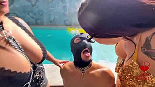 Watch This Latina Lesbian Smoke and Blow in Big Tits Friend's Face