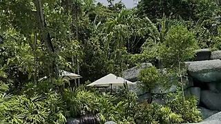 Monika Fox Blue Bikini Pool Swim Outdoor Paradise Solo