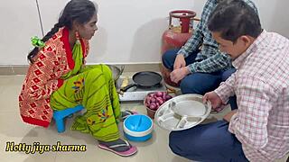 First Threesome In Kitchen With Bhabhi And Two Devers Feels Intense
