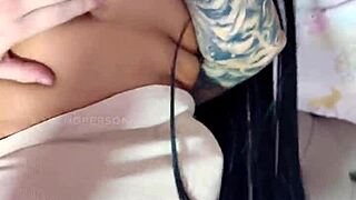 colombian model's secret vid of slurping and riding student's huge cock