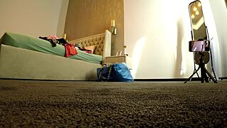 Tall skinny beauty Greta tries sexy lingerie at porn casting