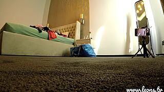 Tall skinny beauty Greta tries sexy lingerie at porn casting