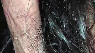 Stunning Latina Deepthroats Monster Cock with Red Lipstick and Swallows Cum