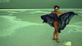 mature babe performs erotic naked dance on salt lake elton's crusty surface