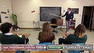 Sex ed prop Athena: Can this horny petite take the whole class's cocks?