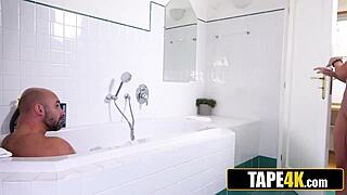 Hey sexy czech blonde with natural tits loves bareback riding that rich dudes monster cock