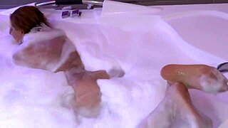 at the motel i slip into a bikini for the jacuzzi and my stepbrother strokes watching my curves