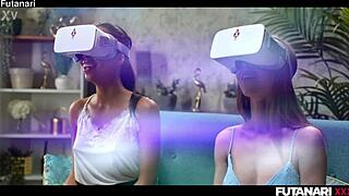 VR Porn Tgirl - Transgender Fucks Petite Girl with Nata Gold and Ebony Lia Lin Trans Lesbian