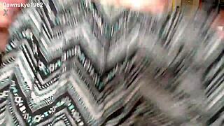 dawnskye1962 models curvy leggings before ripping clothes and facesitting jerry