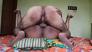 How long can she moan before licking his anus in passionate indian homemade sex?