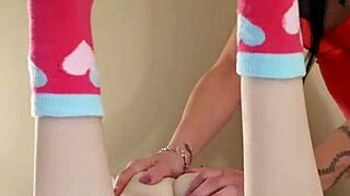 Emy angel massages her petite redhead 18+ dolls ass and pussy sensually