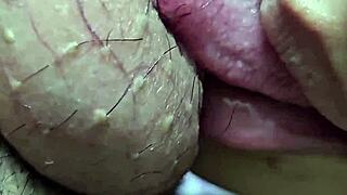 asian wife trembles sucking balls during intense hardcore fuck