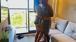 Fucked College Friend Hardest In Sheer Lingerie