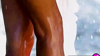 Wow, Cara Mell's soaked big tits and curvy ass shine outdoor naked!