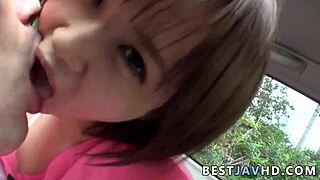 Horny Asian Teen Sucks Cock While Driving Uncensored!
