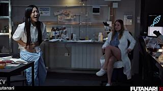 Asian shemale scientist's futa cock surges with emotion creampies russian girl