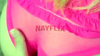 brazilian blonde bombshell rides sofa in secret pov footage