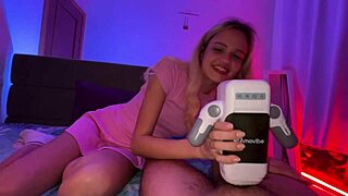 amovibe gamecup girl novella night surprises with sex toy then wet pussy fuck