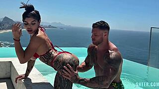 naughty brazilian gabriella euzebio rides my huge dick cum on her tits