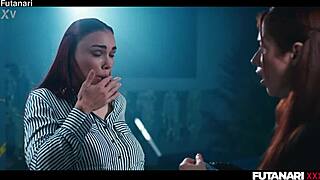 octokuro's futa shemale pounds redhead audrey reid with creampie cleanup