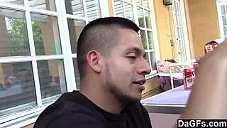 yo that bikini pong game with two big tit latinas turns into wild group cumshot lick fest