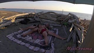 step-dad gropes my pussy publicly at nudist beach while everyone watches part 2
