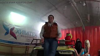 Lusty Russian Lady Strips Satin Mini Skirt Leather Panties Tease Part 2