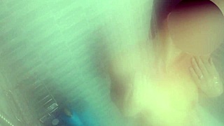 blonde shaves smooth pussy in hot steamy shower naked babe