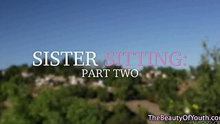 two tattooed teen babes scissor and lick shaved pussies in tub