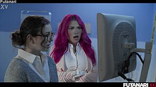 Two Babes One Trans Futa Threesome Dripping Cum Leana Lovings Lily Lou Octavia Red