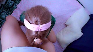 Facial for sexy college girl in uniform from classmate semen