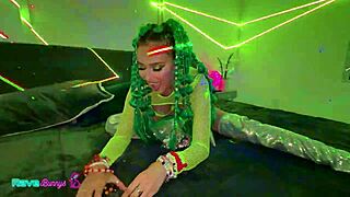 yo armani's neon rave look gets wild in that backstage quickie bang