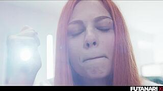 May Thai gulps futa pills grows throbbing cock unloads in redhead mouth!