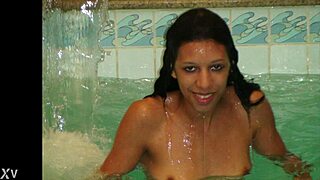 romana in rio hotel suit free backstage flashing her shaved pussy 😏💦