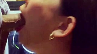 Early morning sloppy blowjob on big asian cock in kitchen