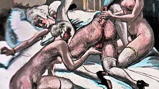 vintage erotic drawings reveal steamy retro nudes