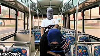 Muslim Wife Alone On University Bus Gets Stranger's Hard Fuck Through Hijab