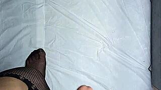 shemale sinaeiin gets anus and mouth dildo fucked till she pisses uncontrollably