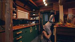 Tattooed Wifey Cooks Cabbage Soup Before Huge Cock Hipster Pounds Her Into Creampie Bliss