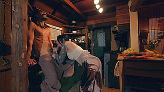 Tattooed Wifey Cooks Cabbage Soup Before Huge Cock Hipster Pounds Her Into Creampie Bliss