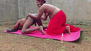 Indian milf in saree cleans boss big dick with hard 69 suck then gets assfucked rough