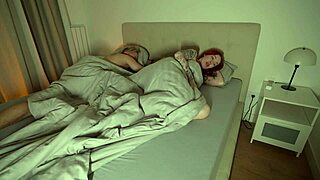 What if stepmom sneaks fingering in shared hotel bed with young taboo lover?